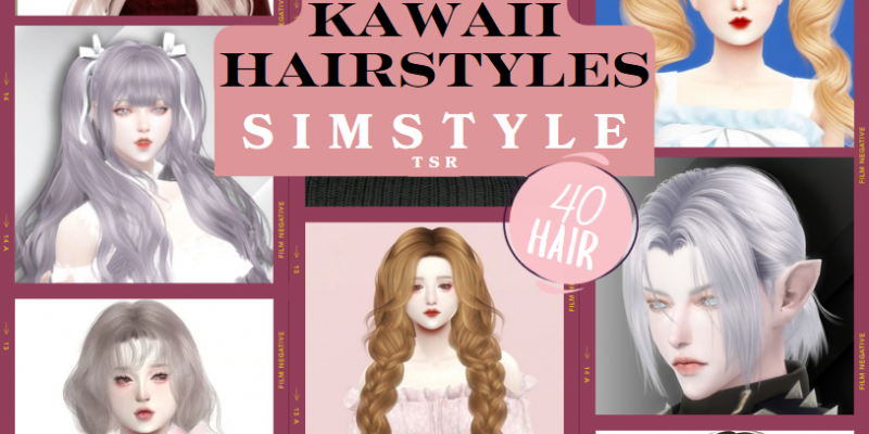Sims 4 Kawaii Hair CC