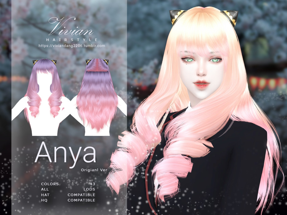 sims 4 cc anime girl hair