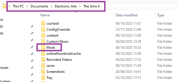 Sims 4 Mods Folder Location
