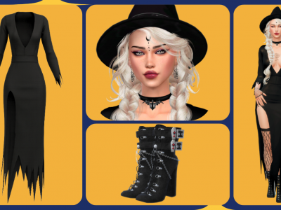 Sims 4 Witch lookbook cc halloween