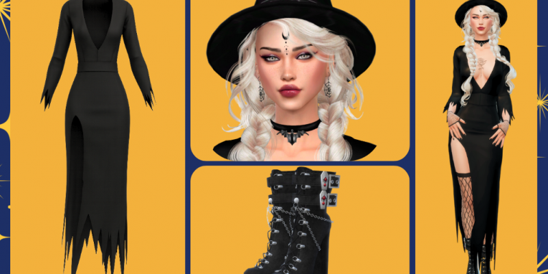 Sims 4 Witch lookbook cc halloween