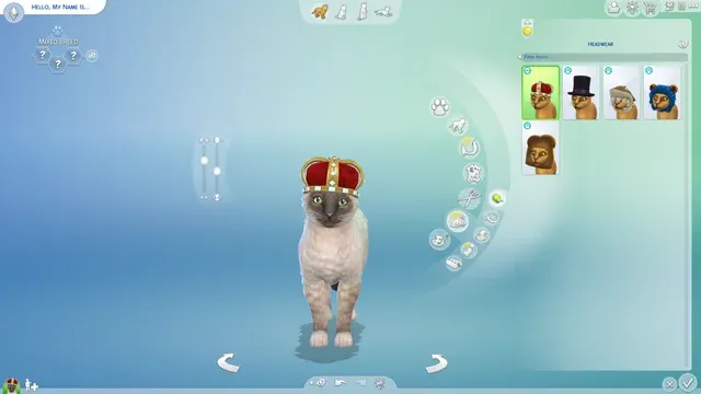 A royal feline with a crown