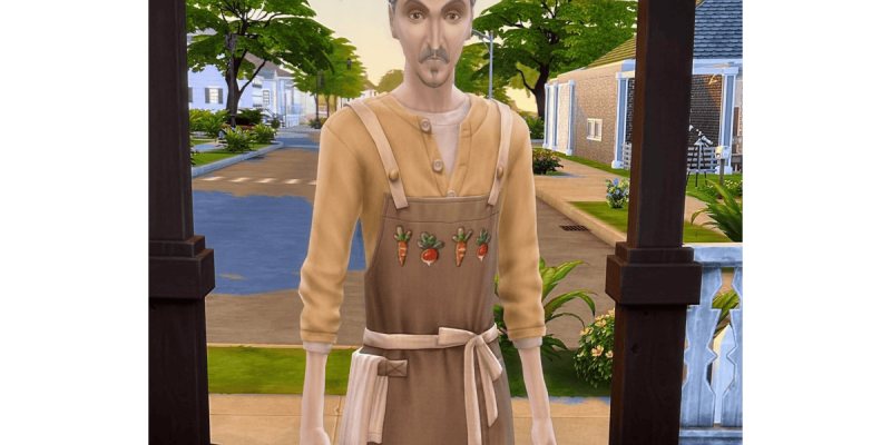 Vladislaus from the Vampires game pack acting as a delivery driver.