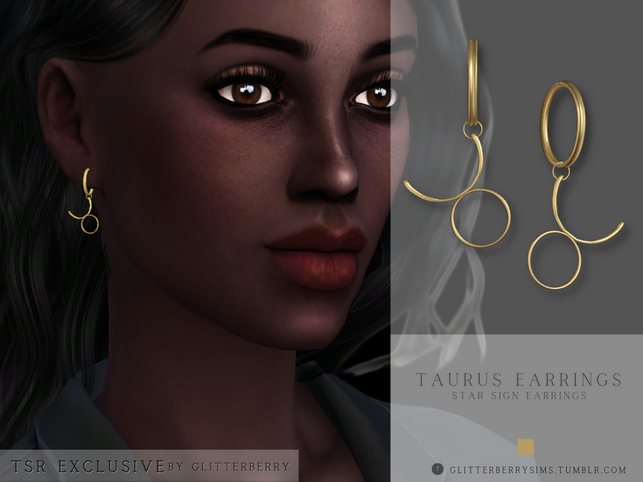 Sims 4 CC Taurus Earrings