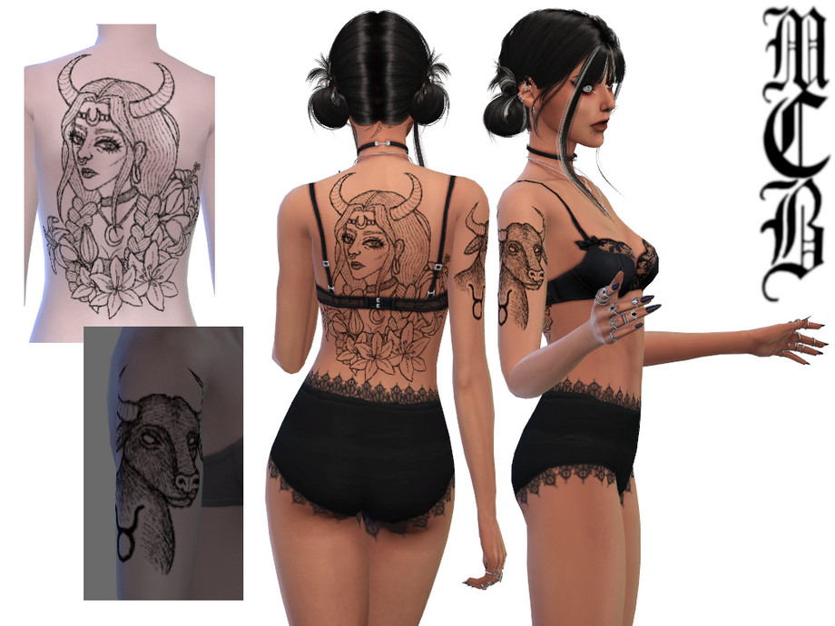 Sims 4 CC Taurus Tattoo