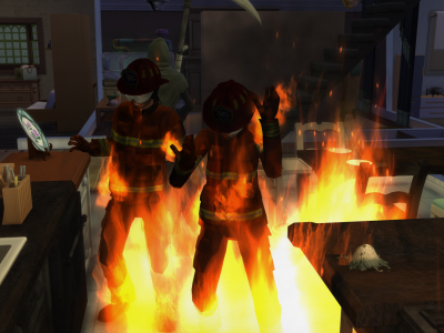 Firefighters bad at their job, burning to death.