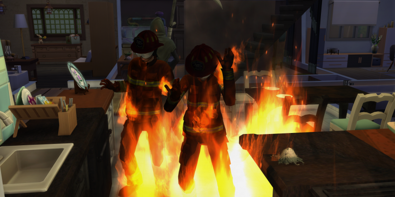 Firefighters bad at their job, burning to death.