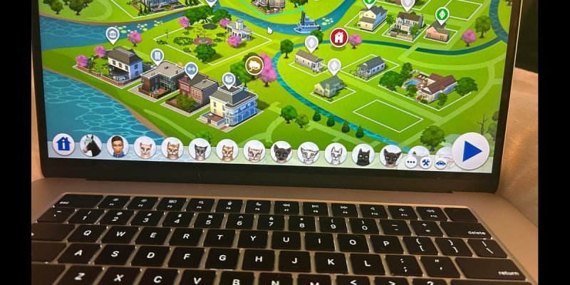 A family of cats, caused by Neighborhood stories being left on, in the Sims 4.