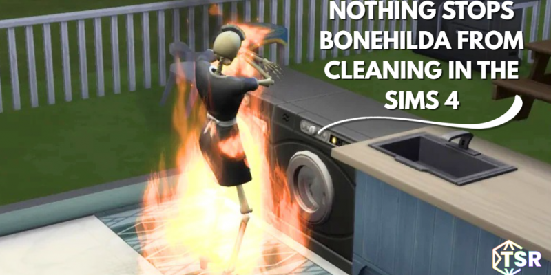 Nothing Stops Bonehilda From Cleaning in The Sims 4