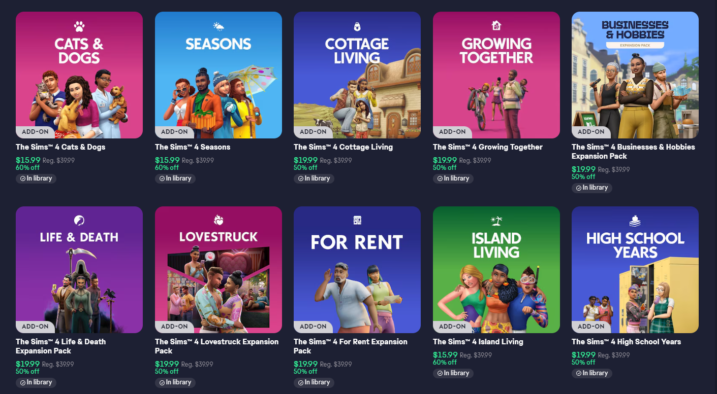 Sims 4 Summer Sale