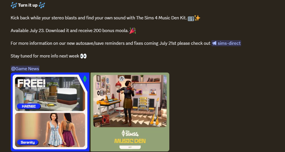 Sims 4 Music Den Kit