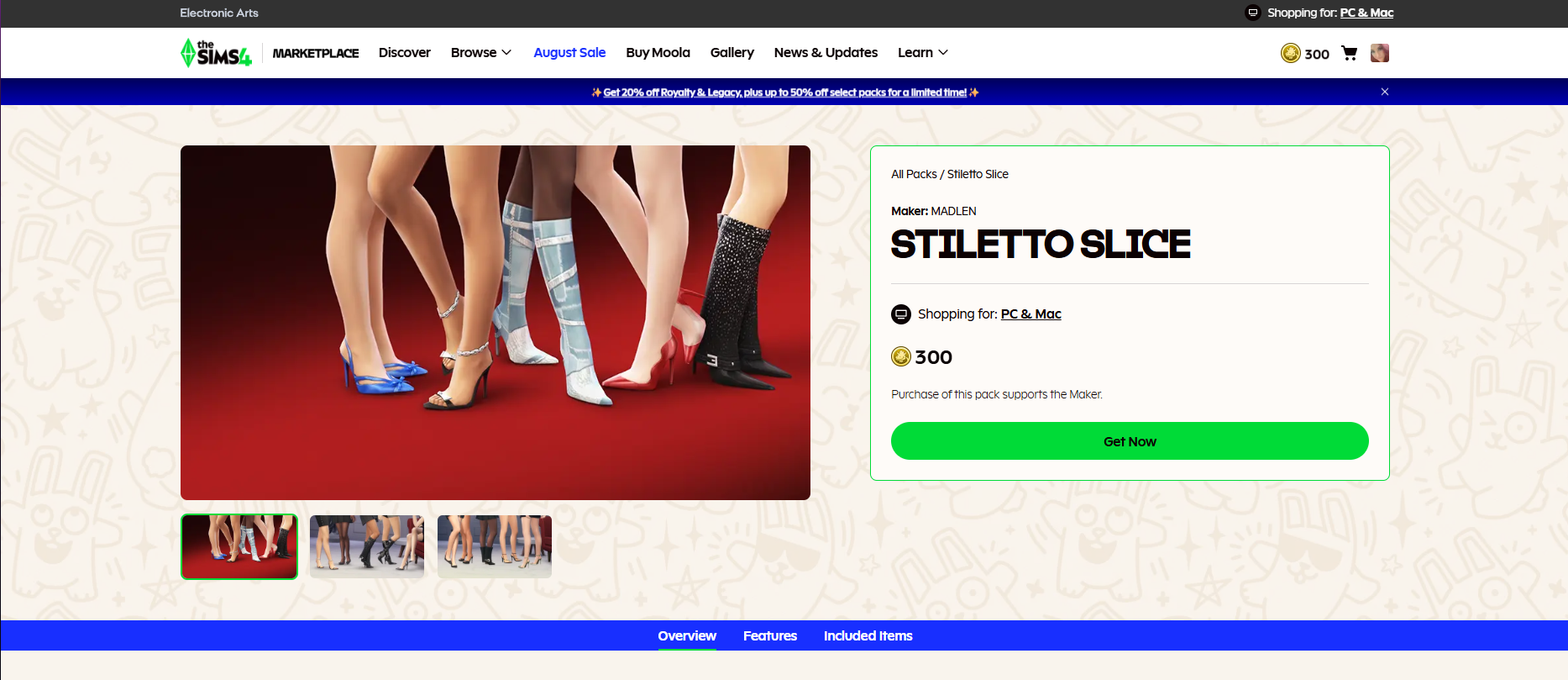 Sims 4 Marketplace Website