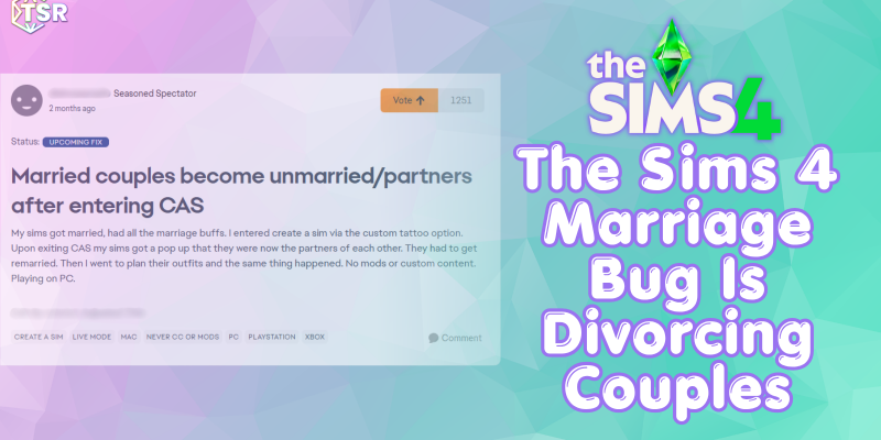 Sims 4 marriage bug