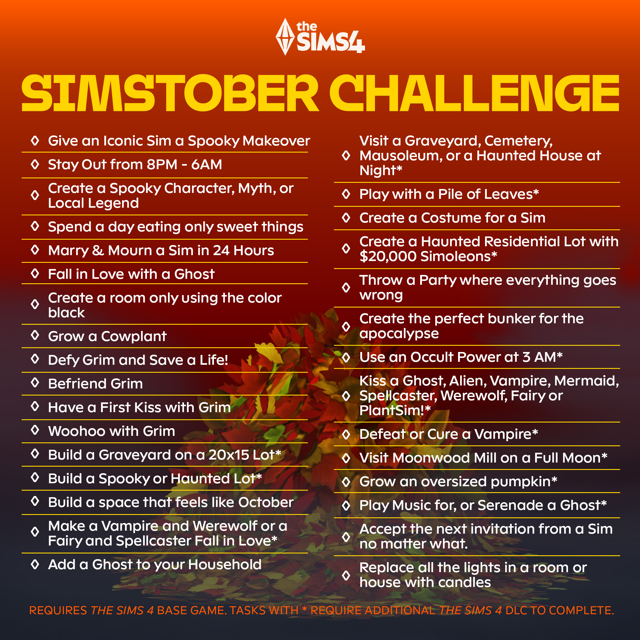 Sims 4 Simstober Challenge